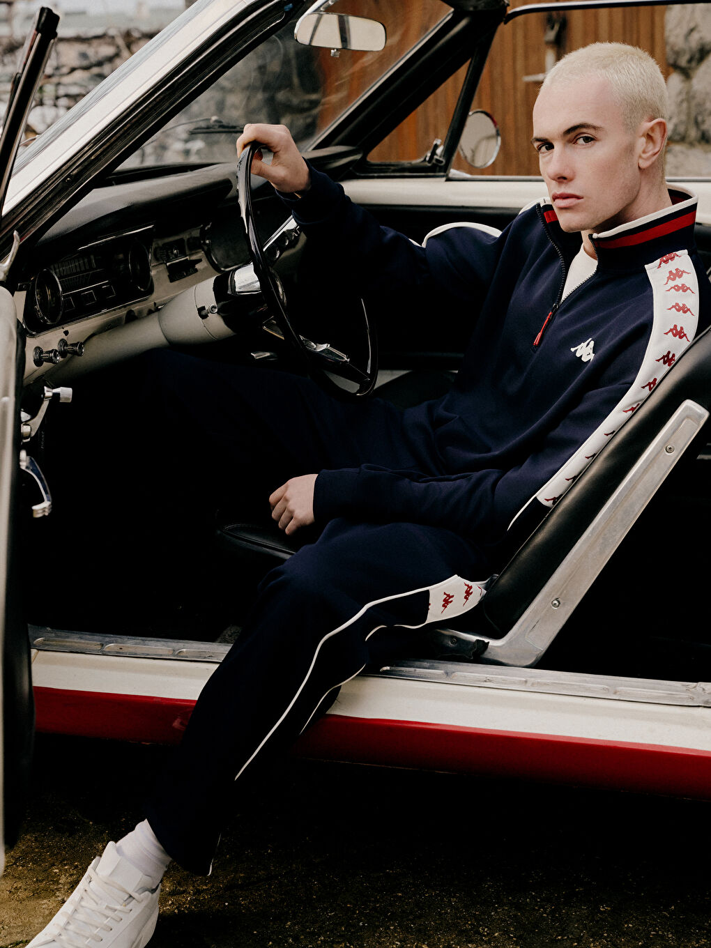 Lacivert Rahat Kalıp Şeritli Unisex Eşofman Altı-2