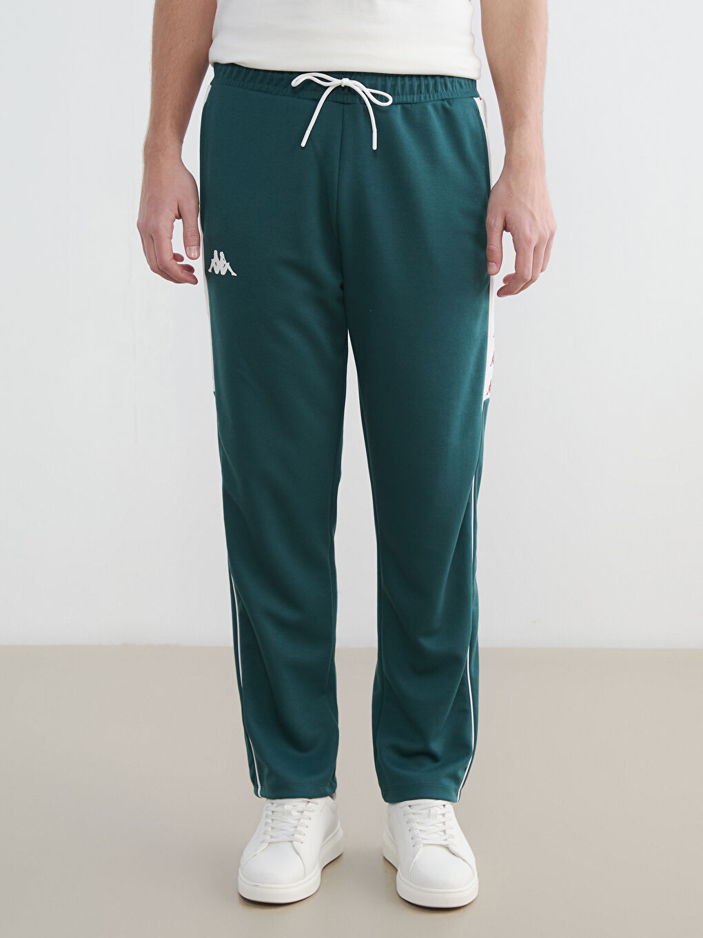 Yeşil Rahat Kalıp Şeritli Unisex Eşofman Altı-4