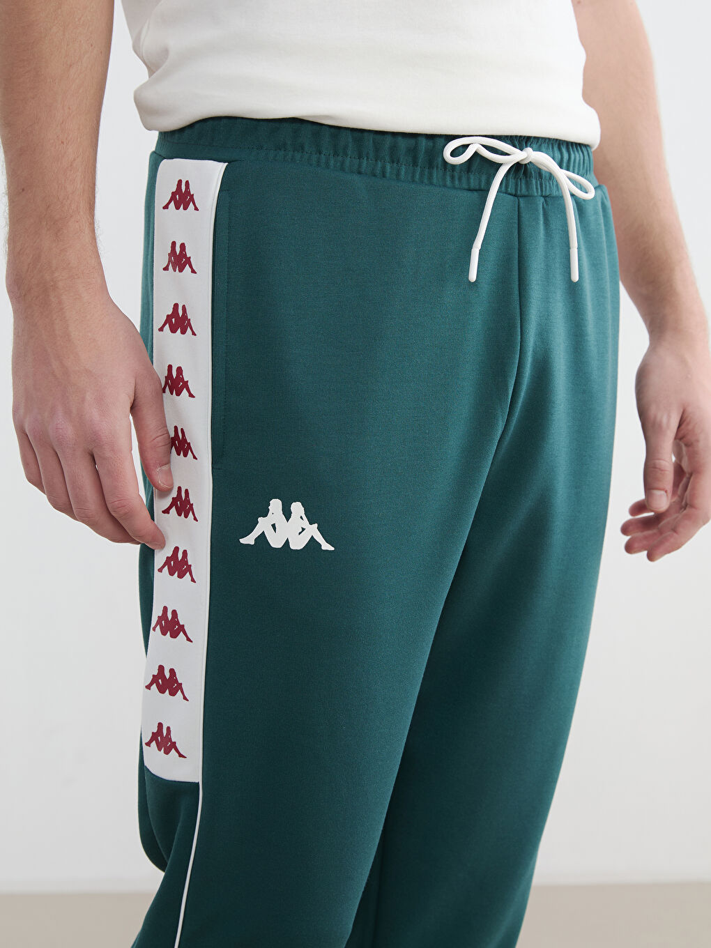 Yeşil Rahat Kalıp Şeritli Unisex Eşofman Altı-5