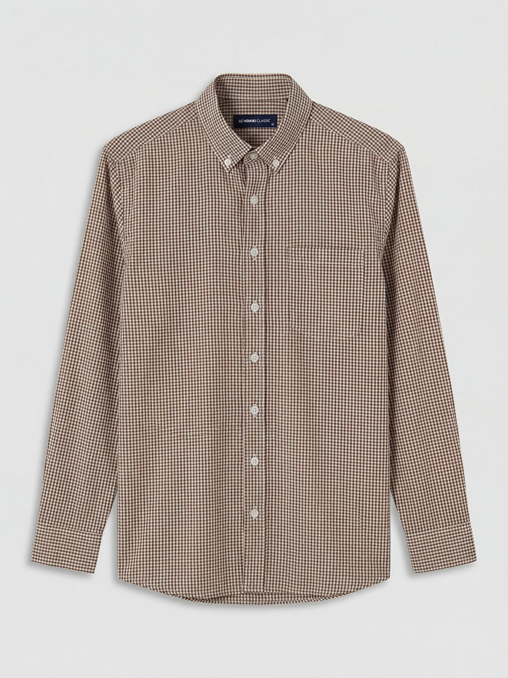 Kahverengi Regular Fit Ekose Erkek Gömlek