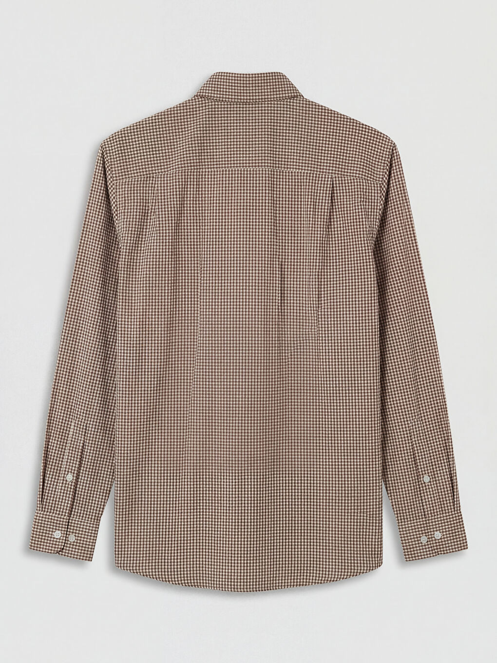 Kahverengi Regular Fit Ekose Erkek Gömlek-1