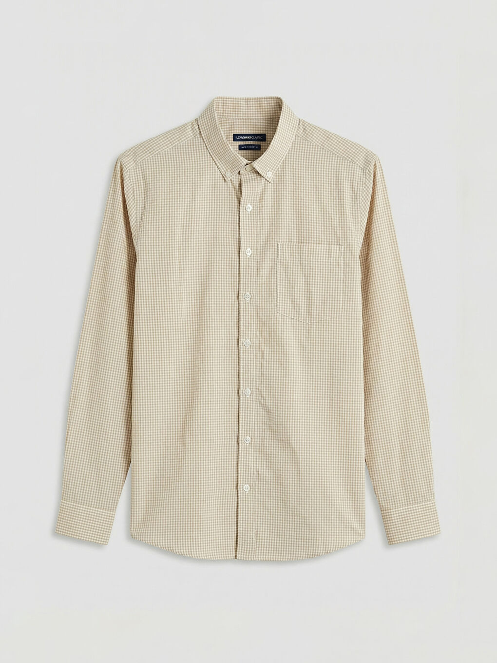 Bej Regular Fit Ekose Erkek Gömlek -5