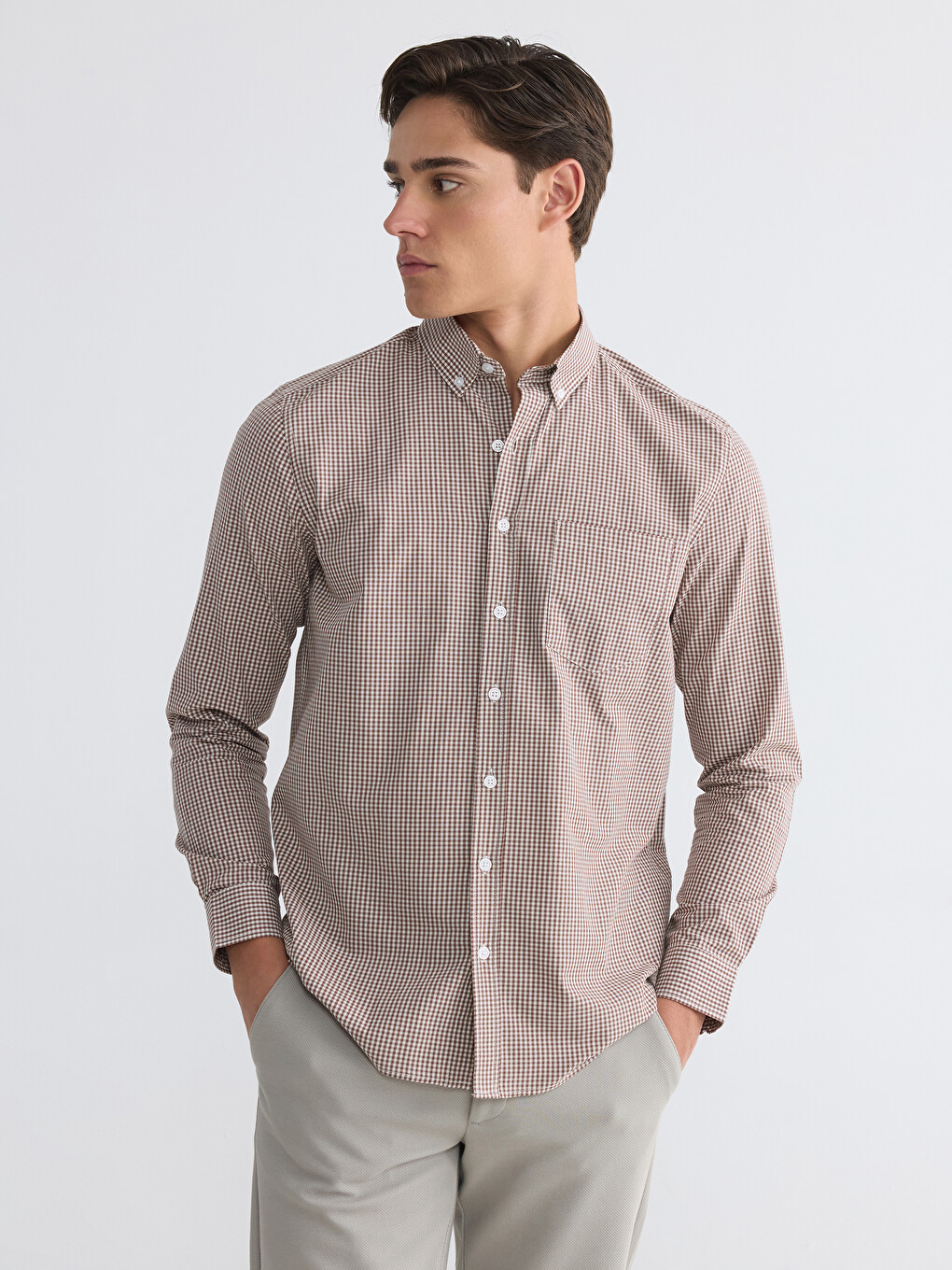 Regular Fit Plaid Men's Shirt