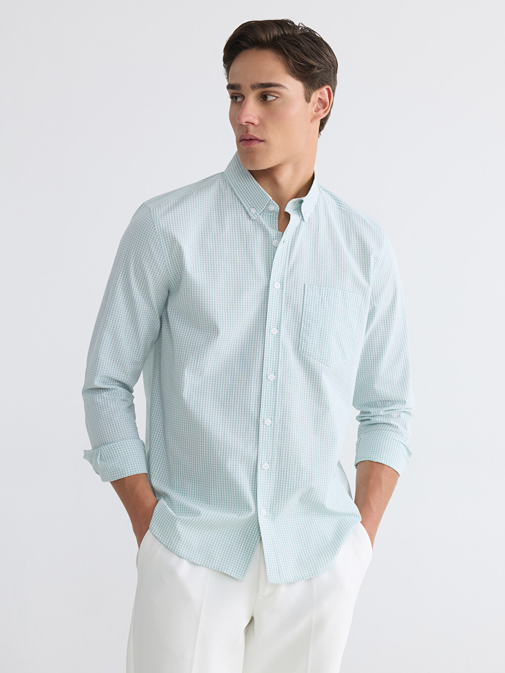 Regular Fit Plaid Men's Shirt