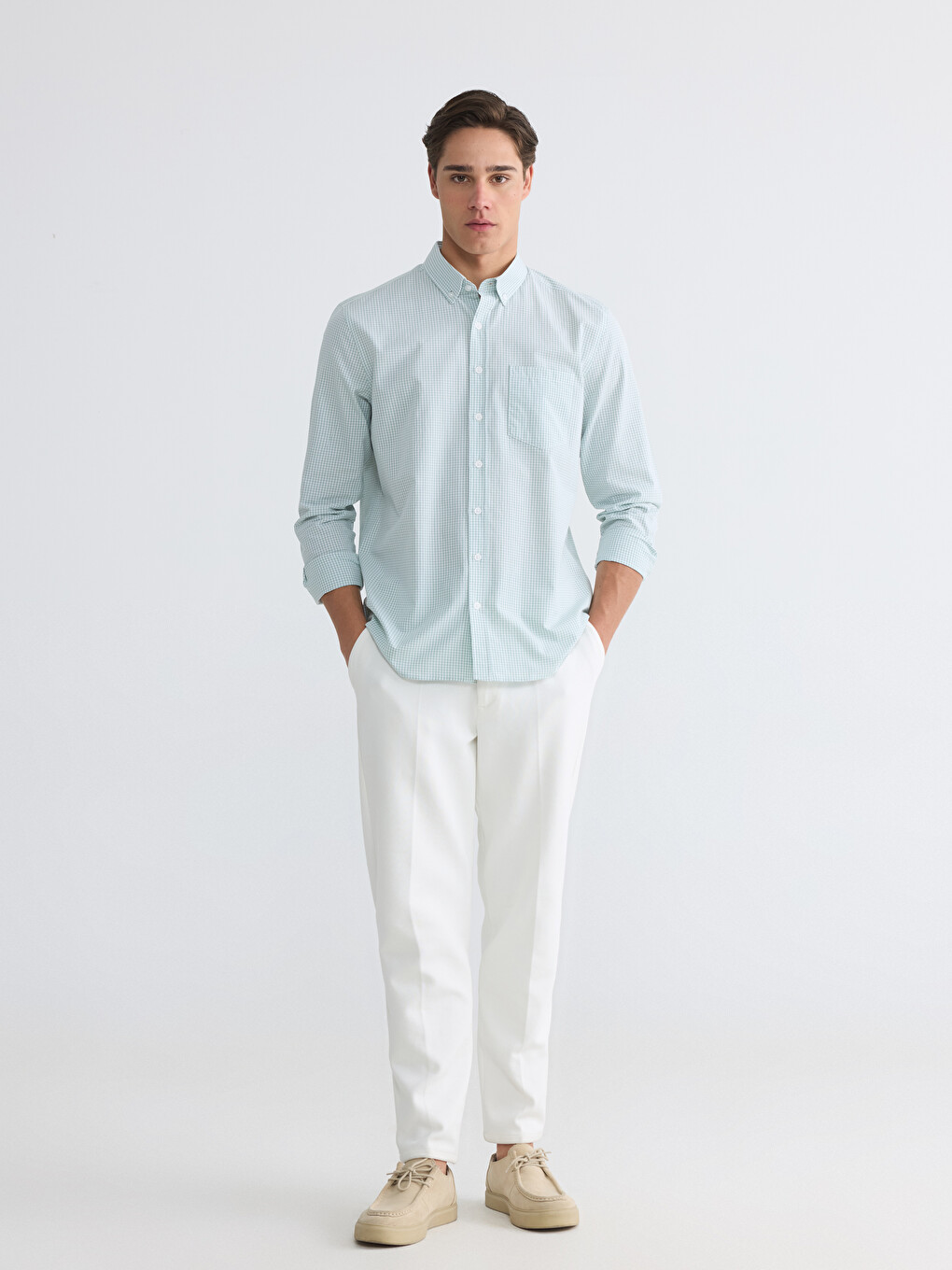 Regular Fit Plaid Men's Shirt-1