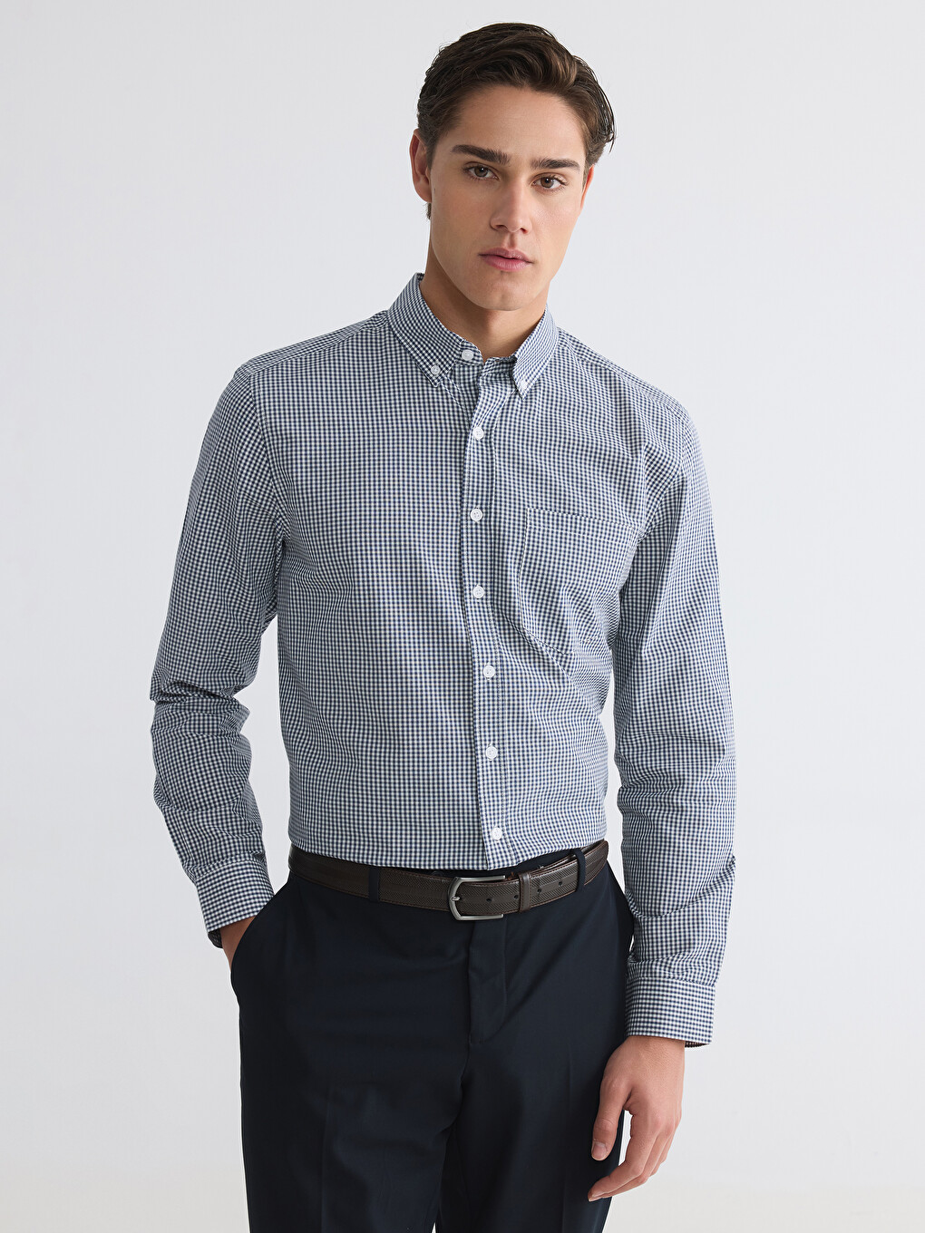 Regular Fit Plaid Men's Shirt
