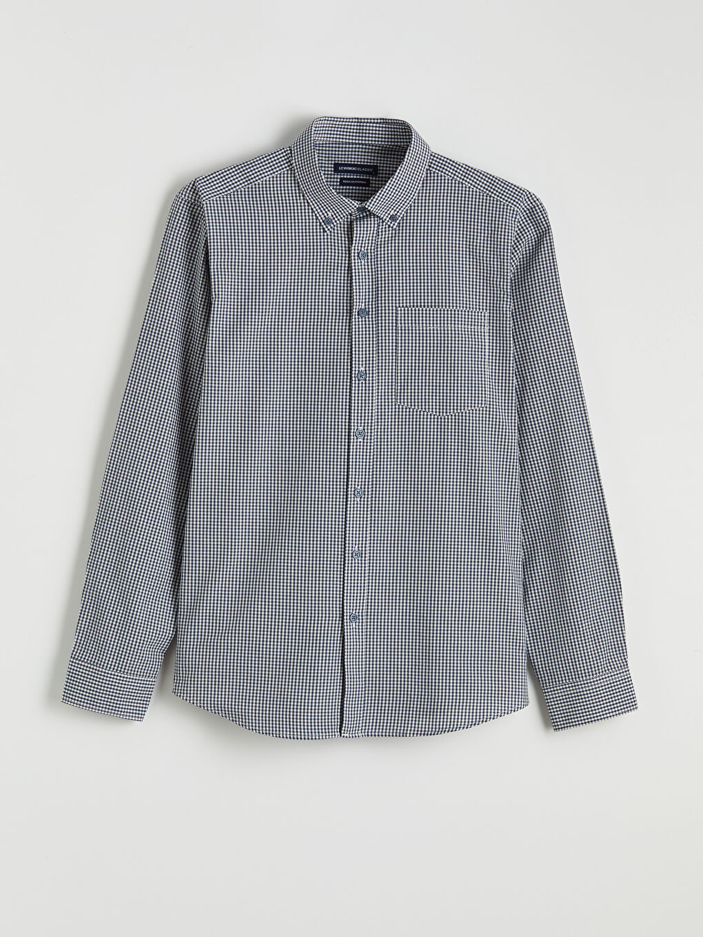 Lacivert Regular Fit Ekose Erkek Gömlek 