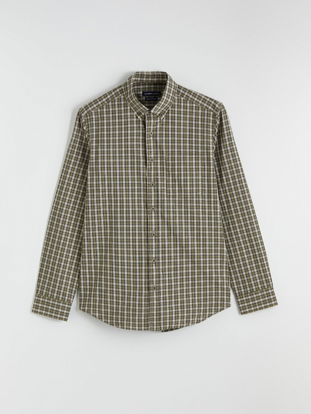 Yeşil Regular Fit Kareli Erkek Gömlek