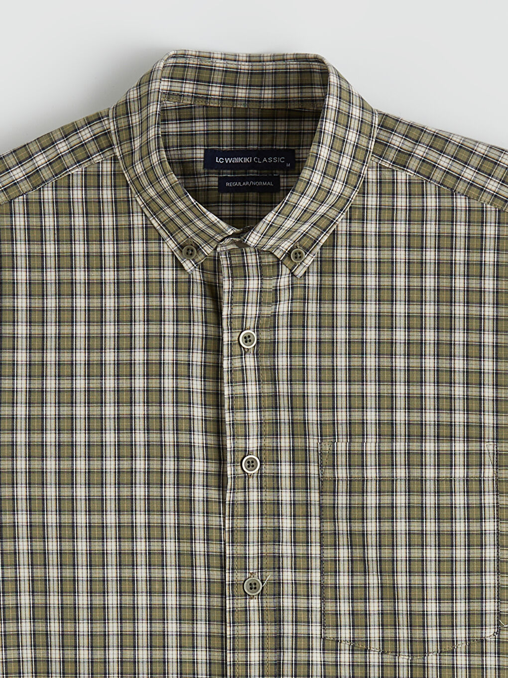 Yeşil Regular Fit Kareli Erkek Gömlek-1