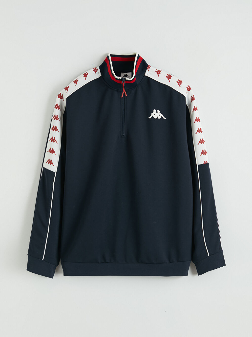 Lacivert Dik Yaka Baskılı Erkek Sweatshirt