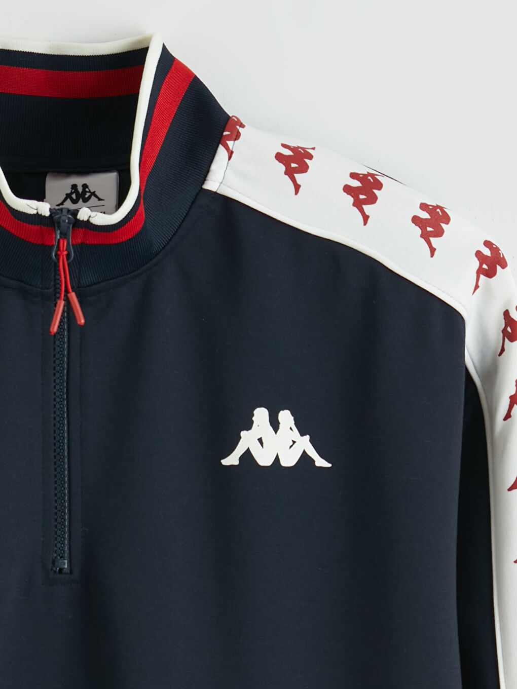 Lacivert Dik Yaka Baskılı Erkek Sweatshirt-1