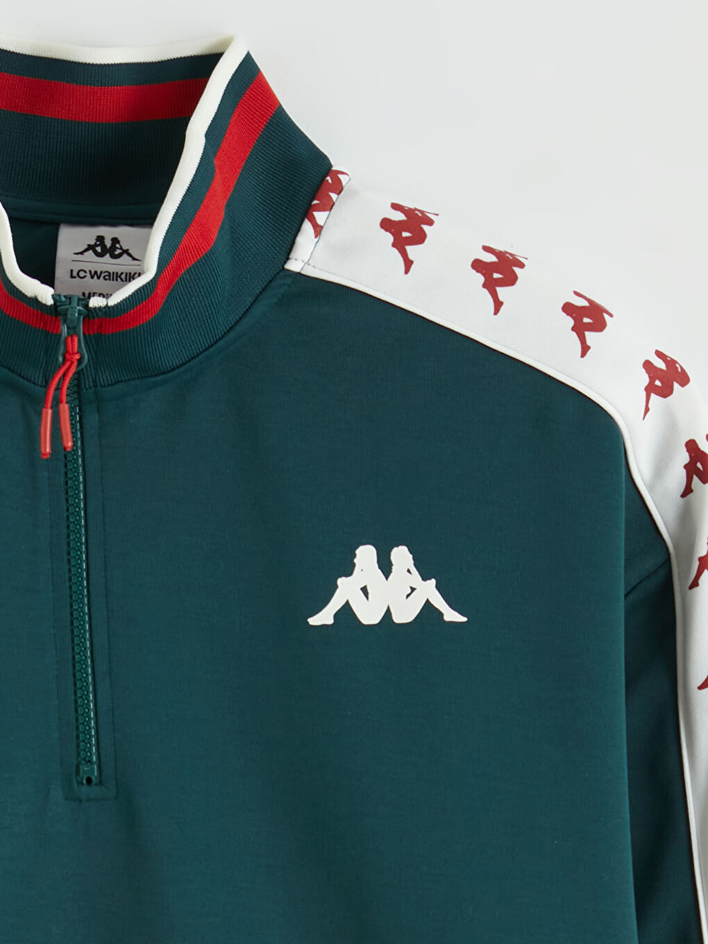 Yeşil Dik Yaka Baskılı Erkek Sweatshirt-6