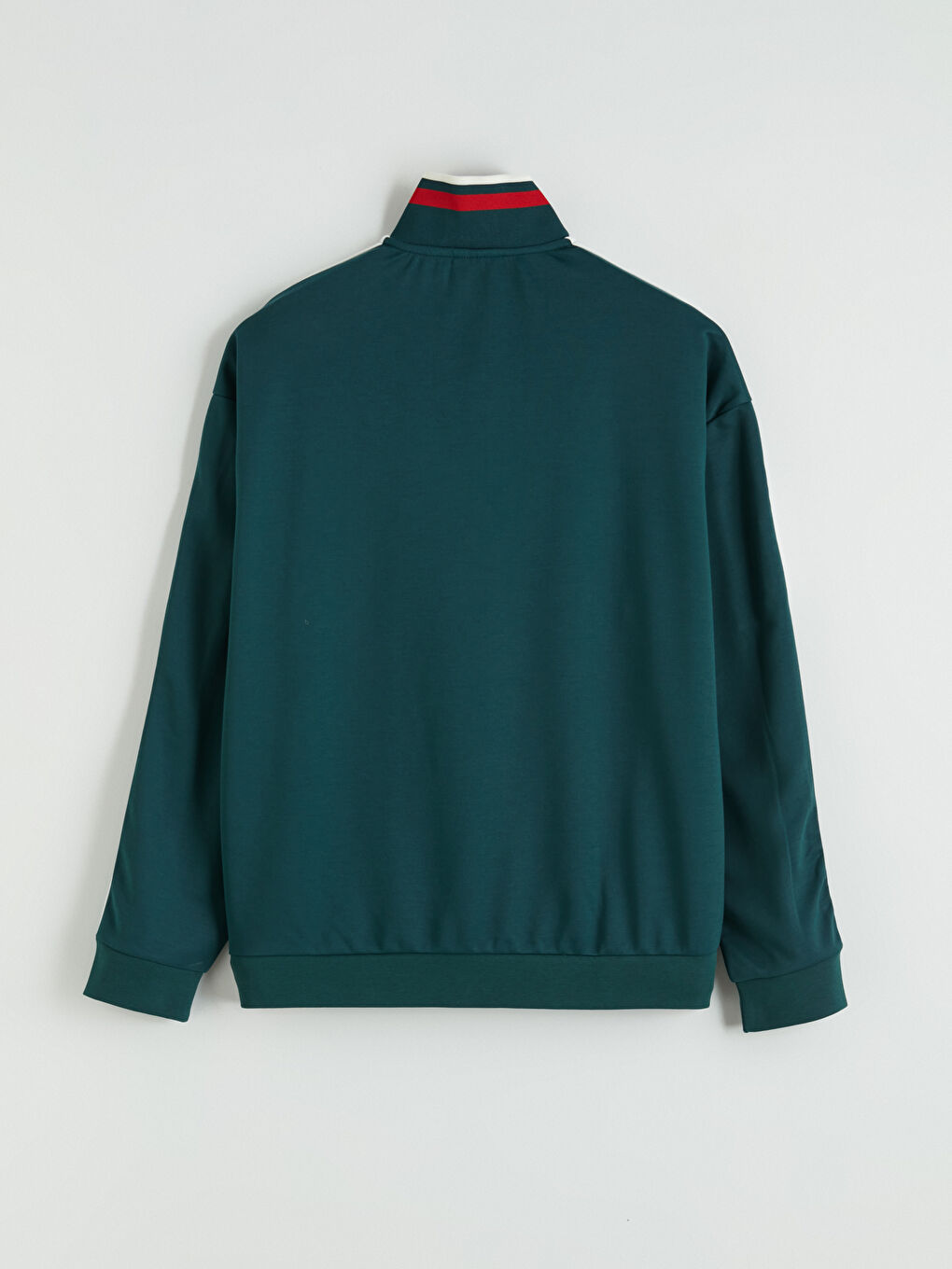 Yeşil Dik Yaka Baskılı Erkek Sweatshirt-7