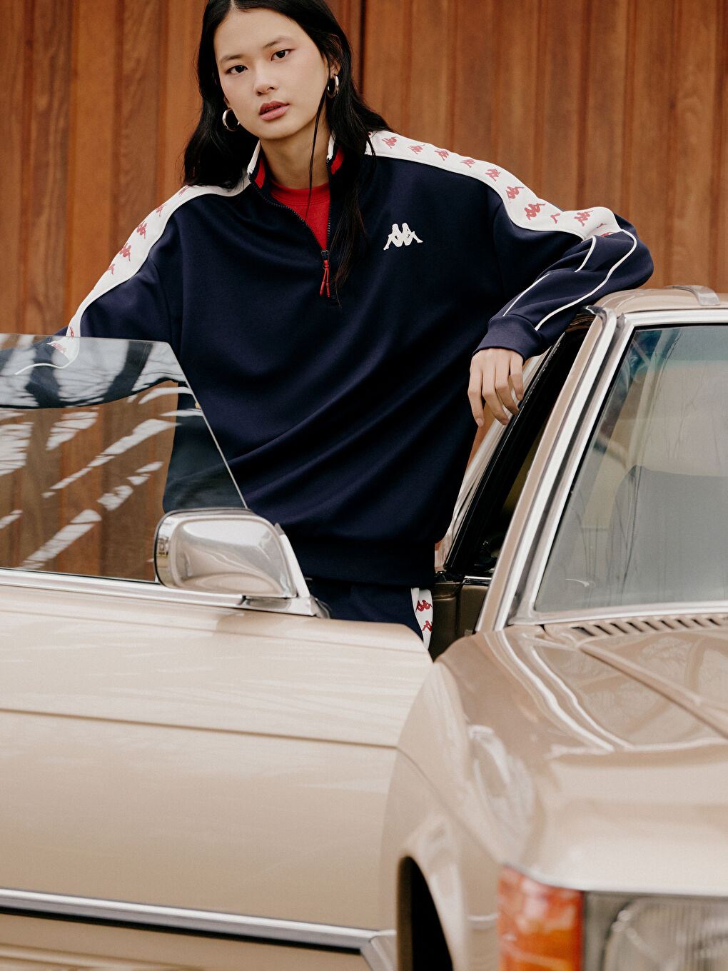 Lacivert Dik Yaka Baskılı Unisex Sweatshirt-1