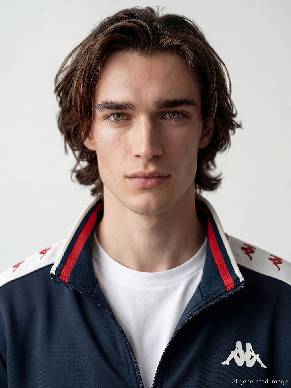 Lacivert Dik Yaka Baskılı Unisex Sweatshirt-5