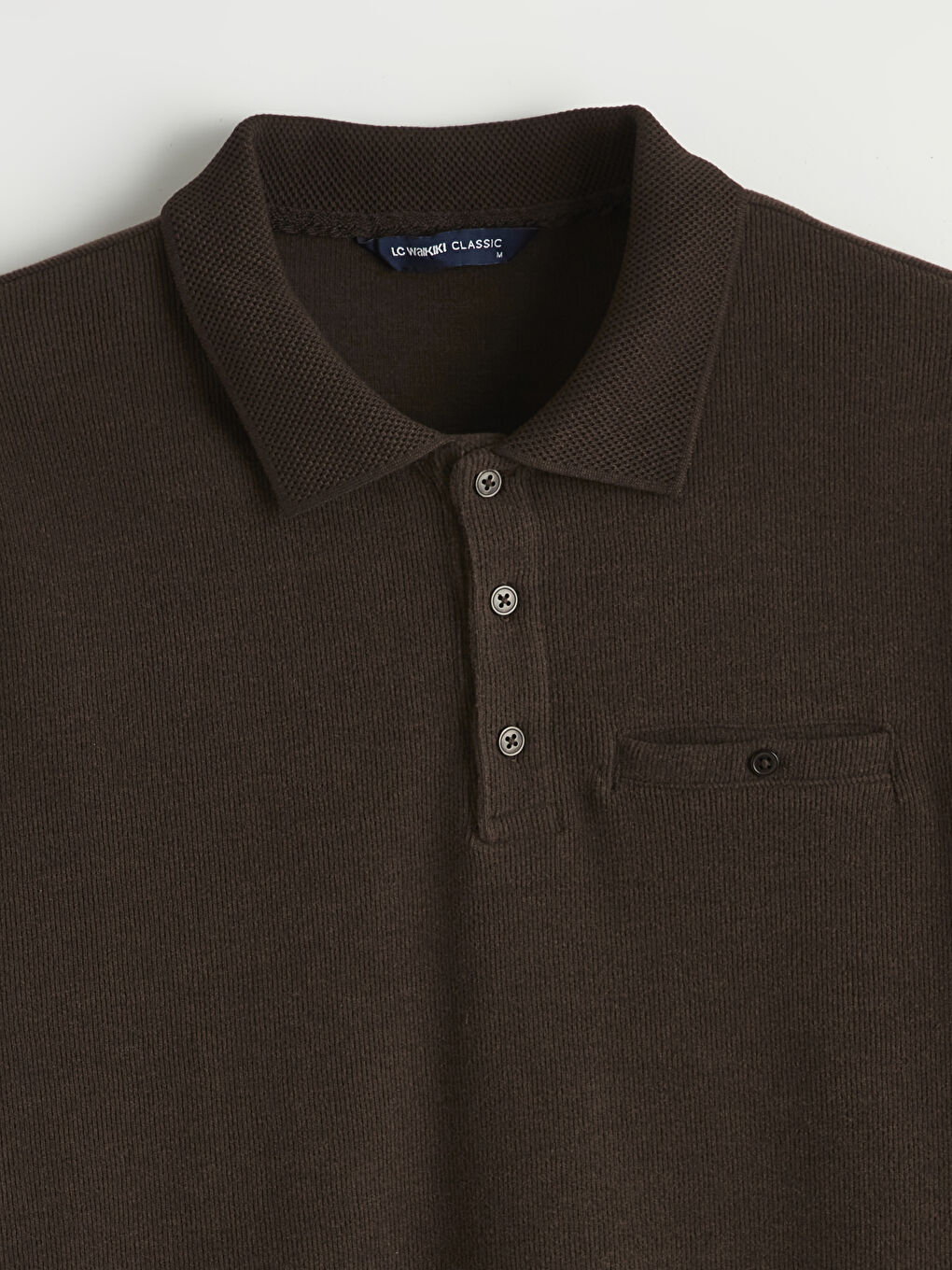 Kahverengi Polo Yaka Erkek Sweatshirt-5