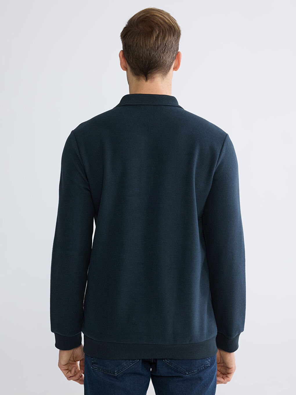 Men's Polo Collar Sweatshirt-3