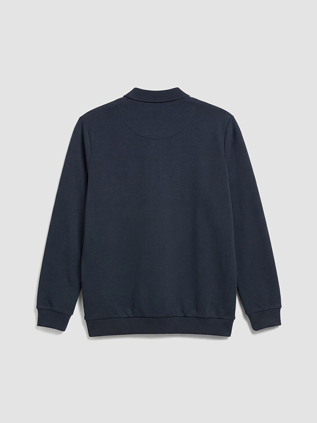 Lacivert Polo Yaka Erkek Sweatshirt-1
