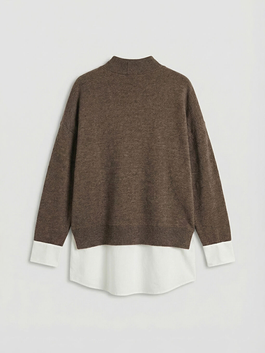 Kahverengi Soft Touch Oversize Kadın Sweatshirt Tunik-5