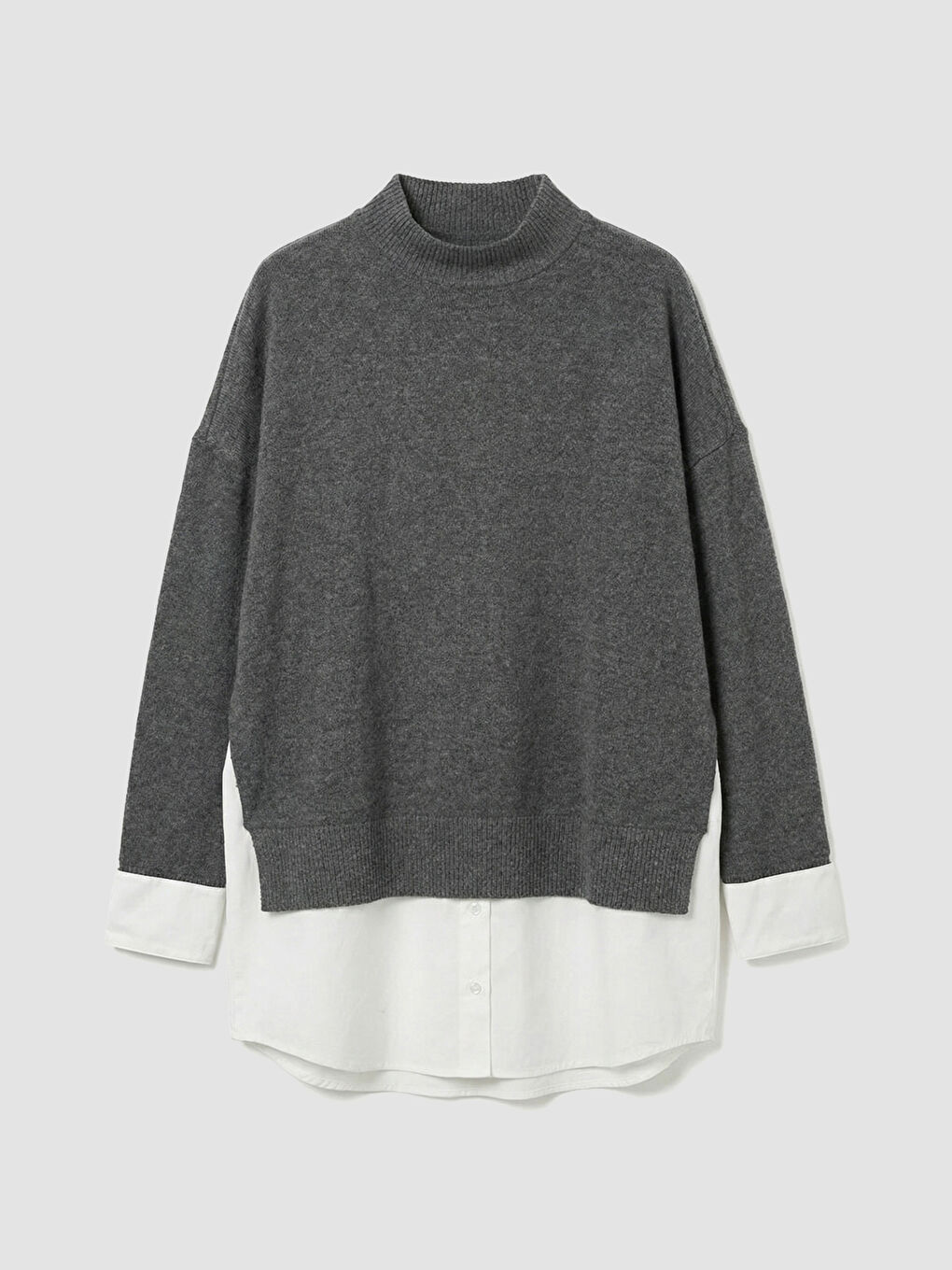 Antrasit Soft Touch Oversize Kadın Sweatshirt Tunik-4