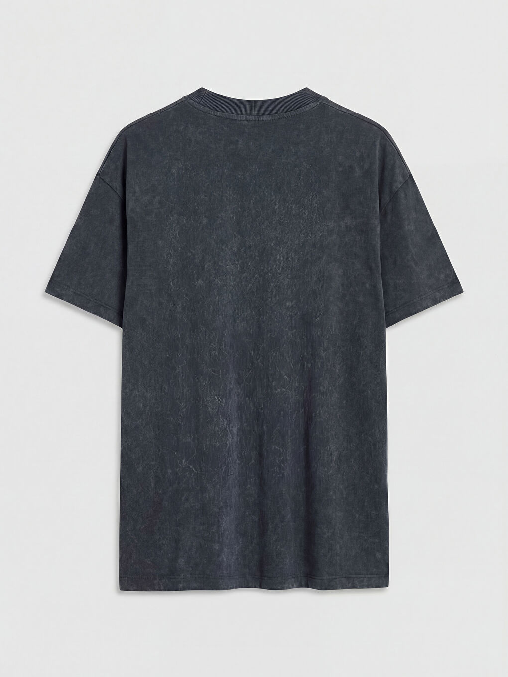 Antrasit Bisiklet Yaka Taşlı Kadın Tişört-1