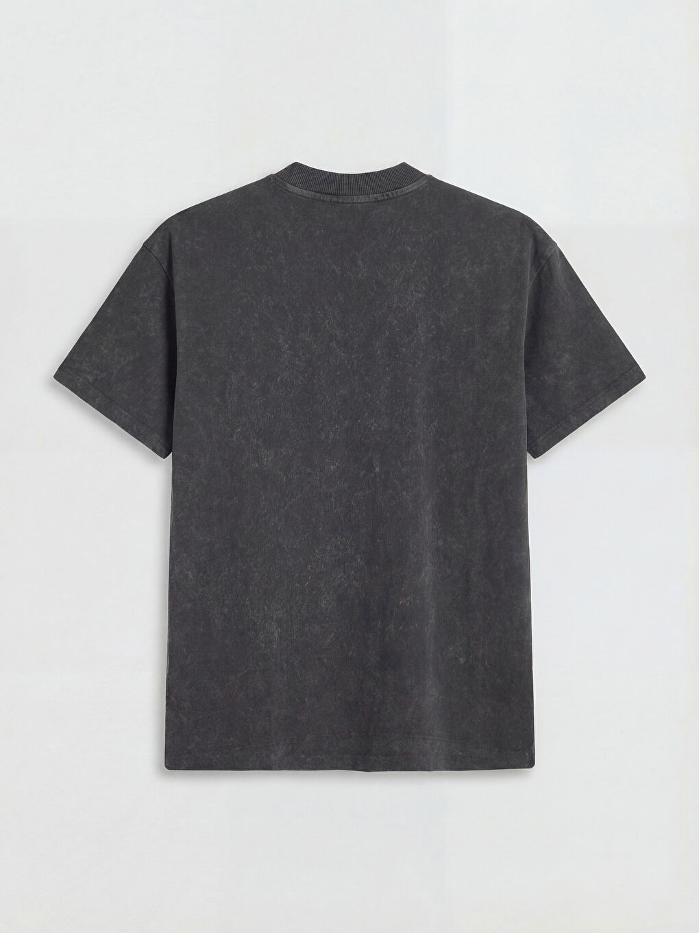 Antrasit Bisiklet Yaka Taş İşlemeli Kadın Tişört-1