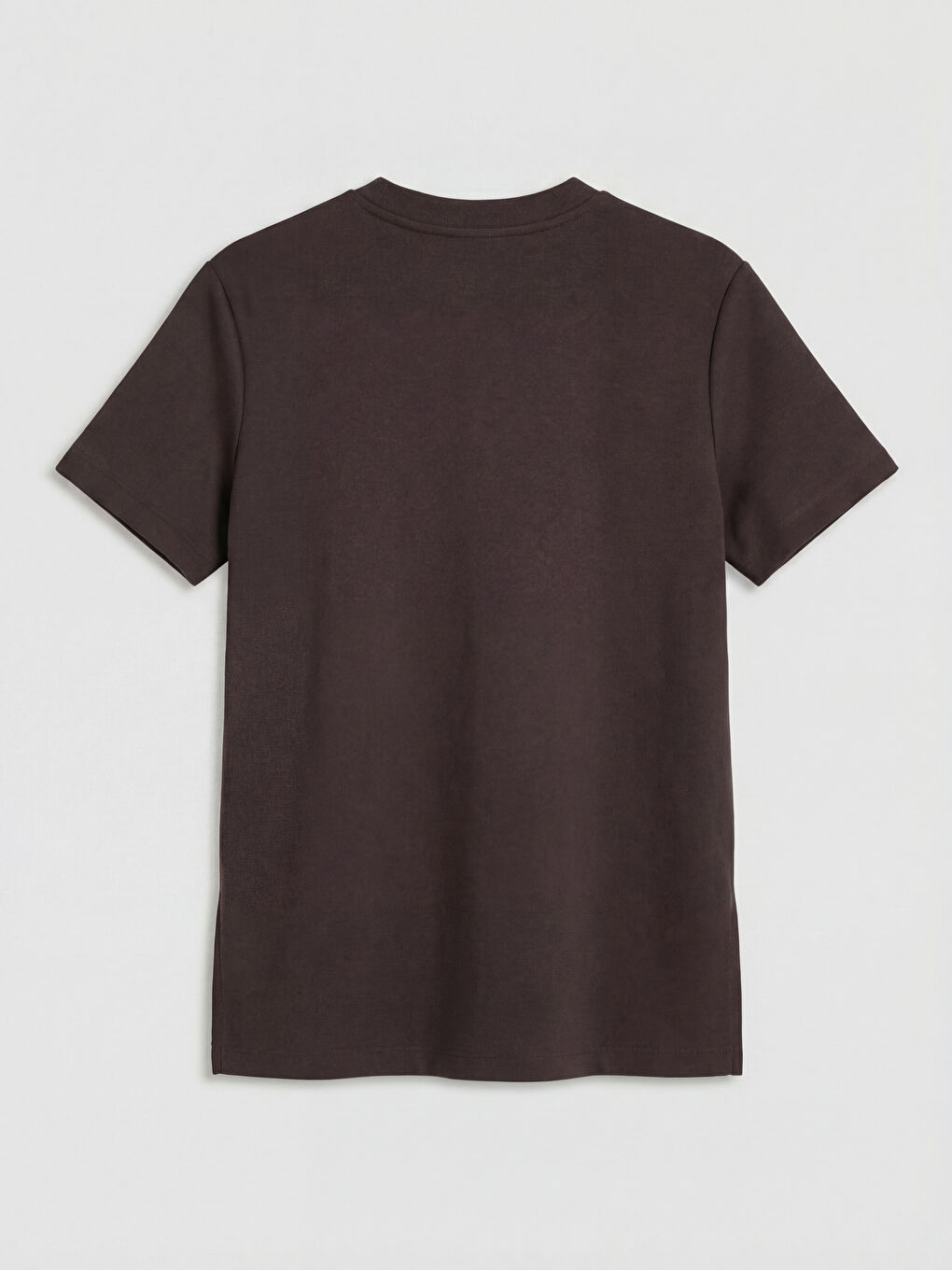 Kahverengi Bisiklet Yaka Nakışlı Kadın Tişört-1