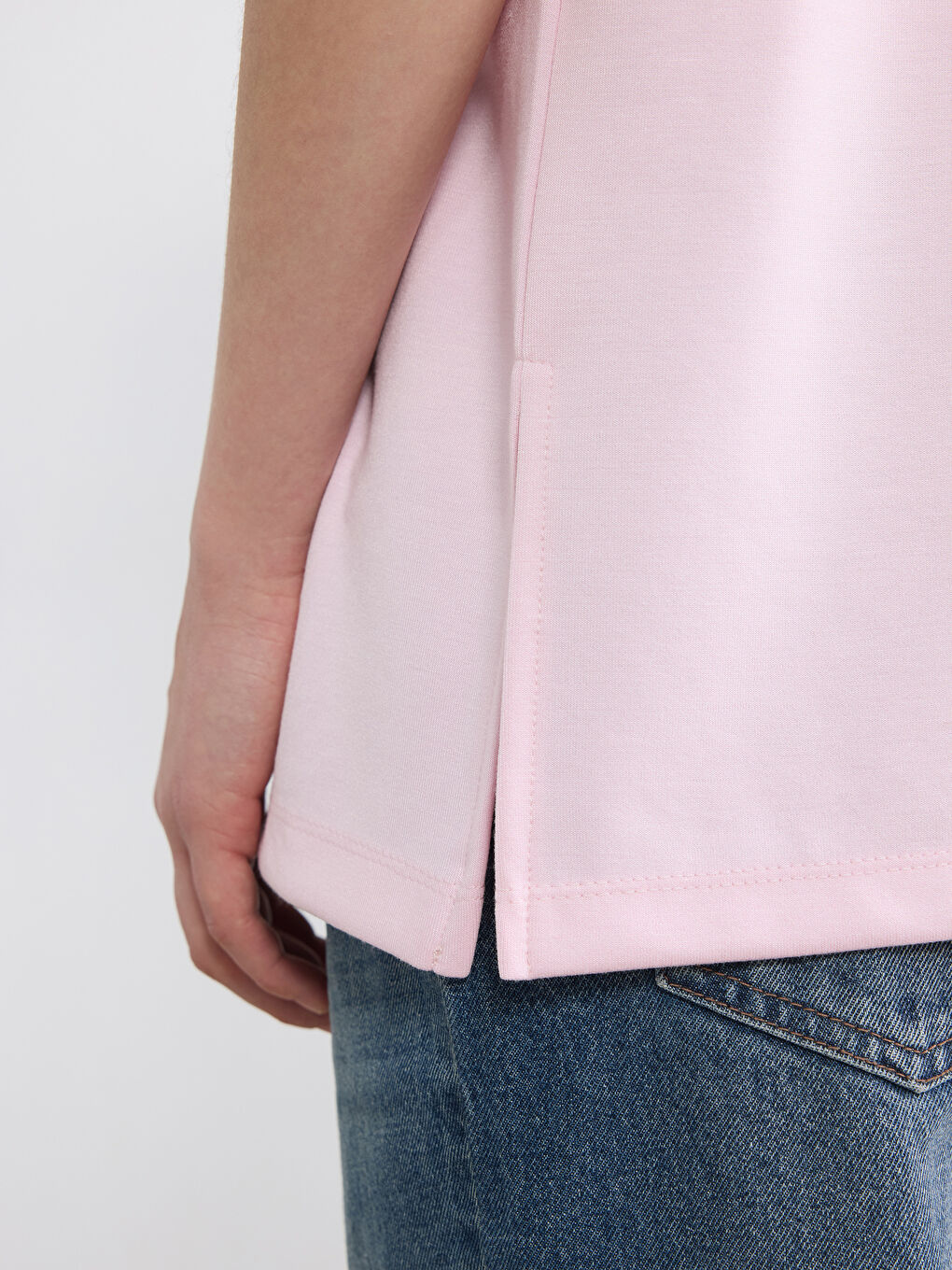 Pembe Bisiklet Yaka New York Baskılı Kadın Tişört-2