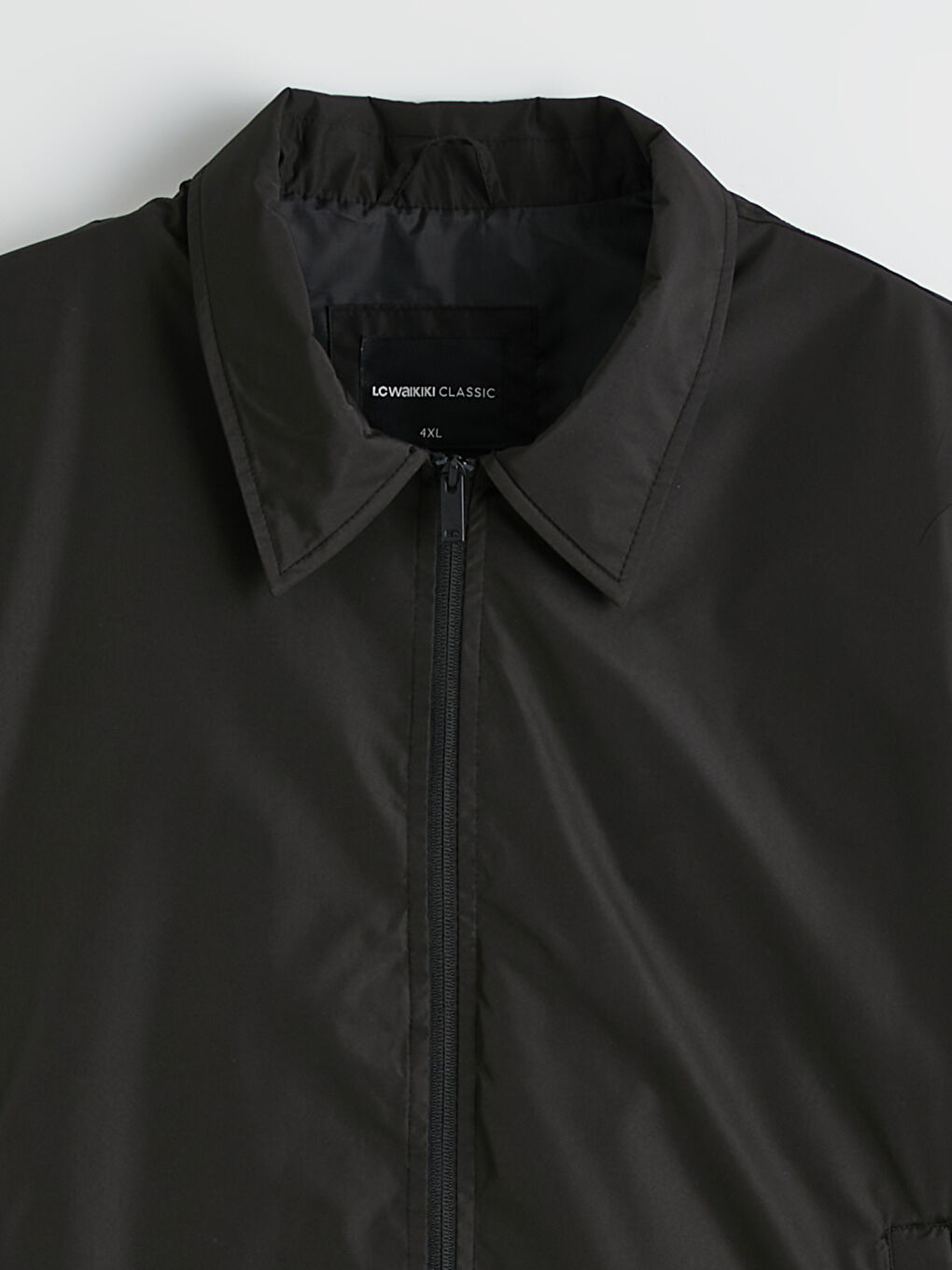 Siyah Standart Kalıp Gömlek Yaka Erkek Mont-1