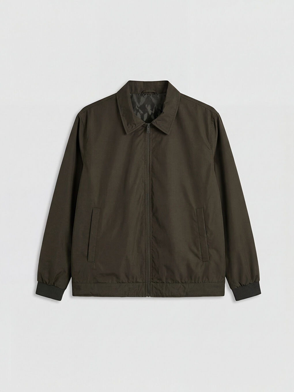 Haki Standart Kalıp Gömlek Yaka Erkek Mont