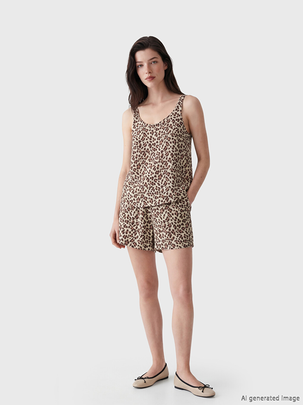 Pantaloni scurți cu Imprimeu Leopard pentru Femei