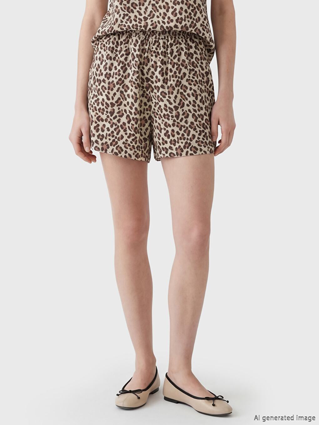 Pantaloni scurți cu Imprimeu Leopard pentru Femei-1