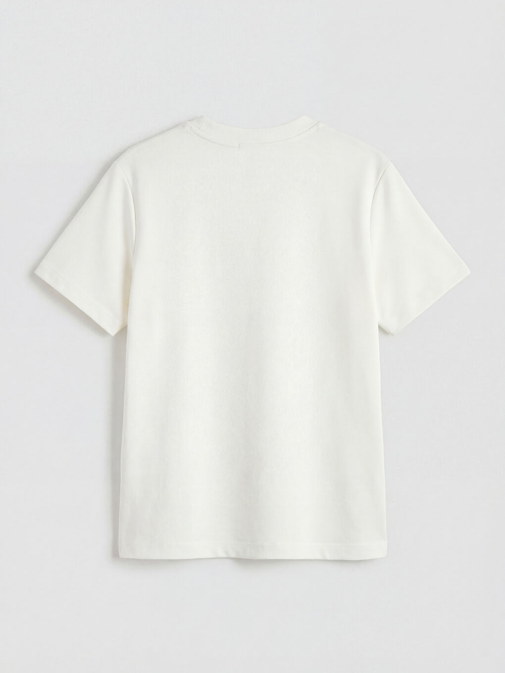 Ekru Bisiklet Yaka Taşlı Kadın Tişört-4