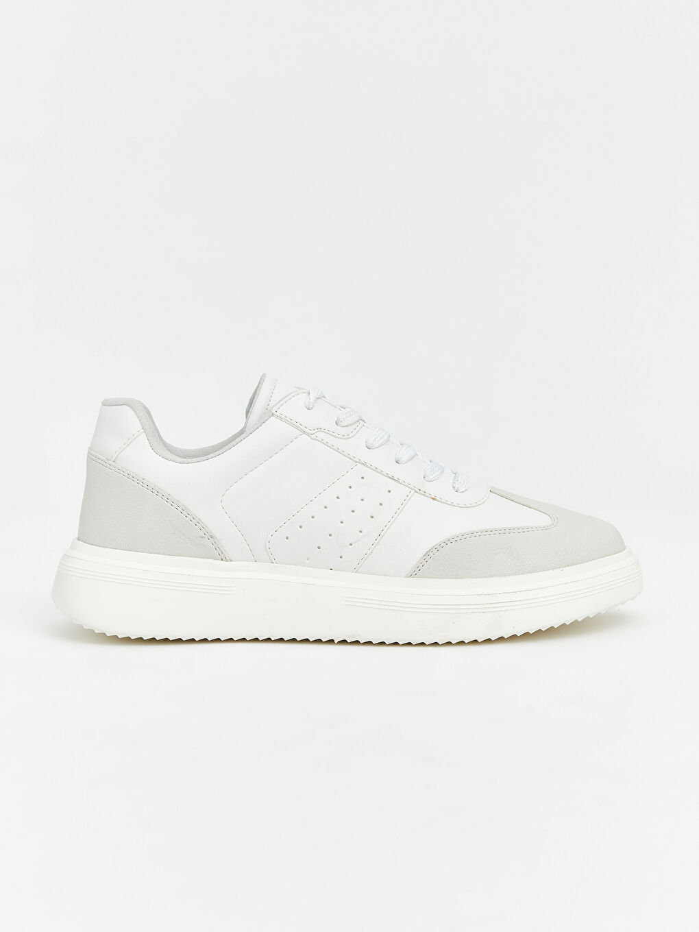 Beyaz Deri Görünümlü Erkek Spor Ayakkabı-1