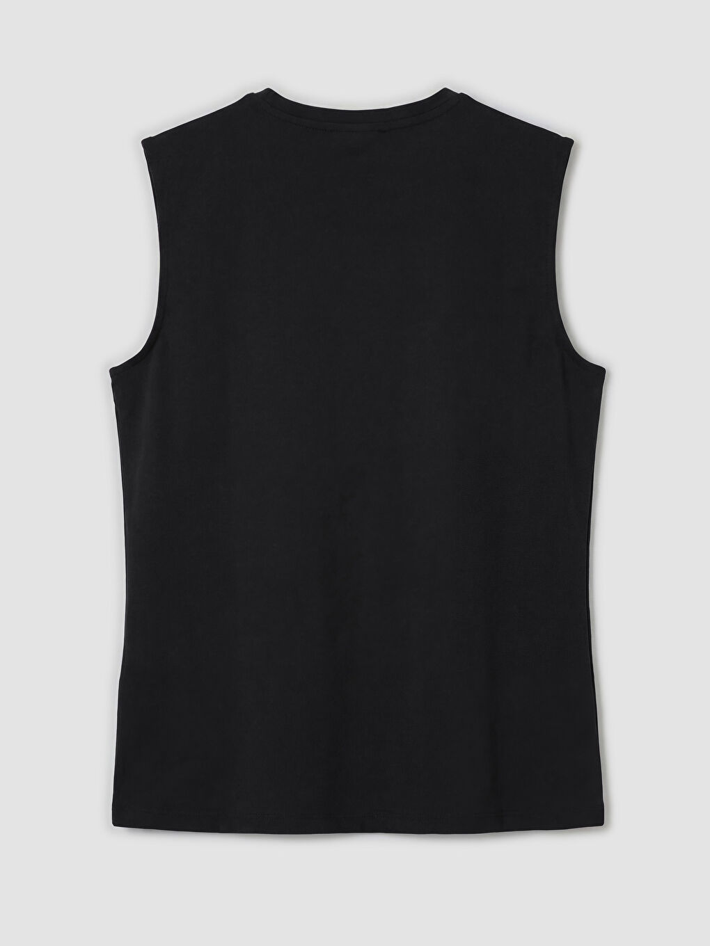 Siyah Bisiklet Yaka Taşlı Atlet-1