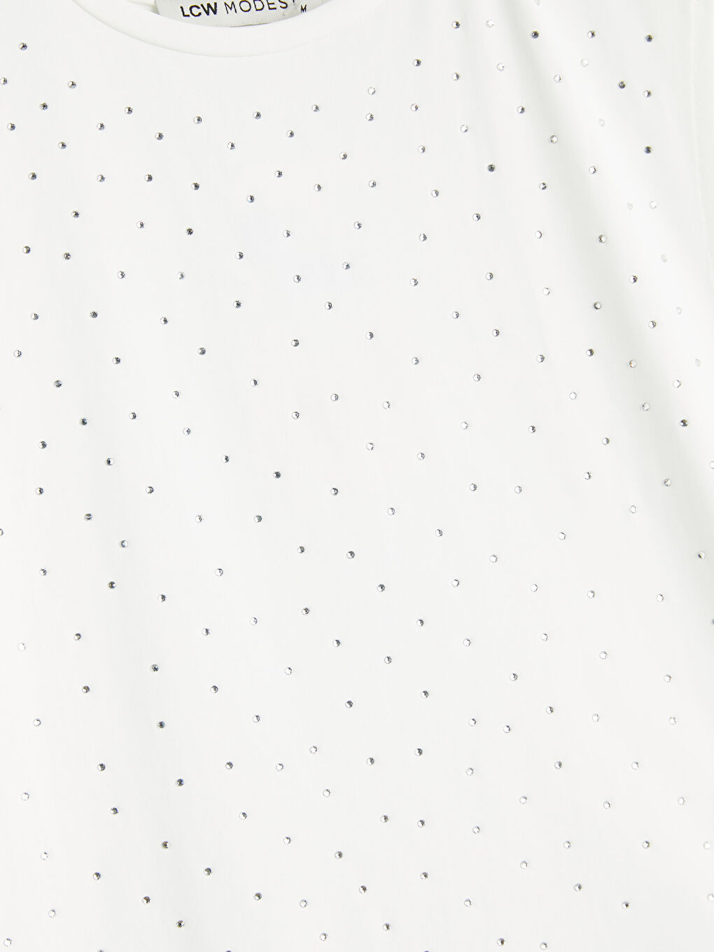 Ekru Bisiklet Yaka Taşlı Atlet-4