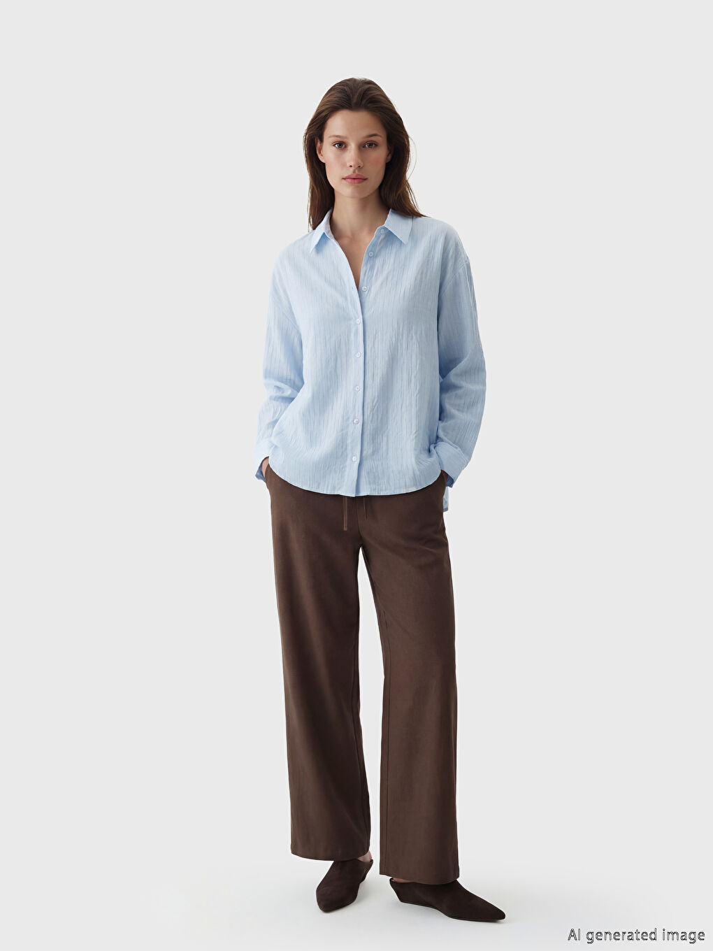 Haki Beli Lastikli Kadın Pantolon