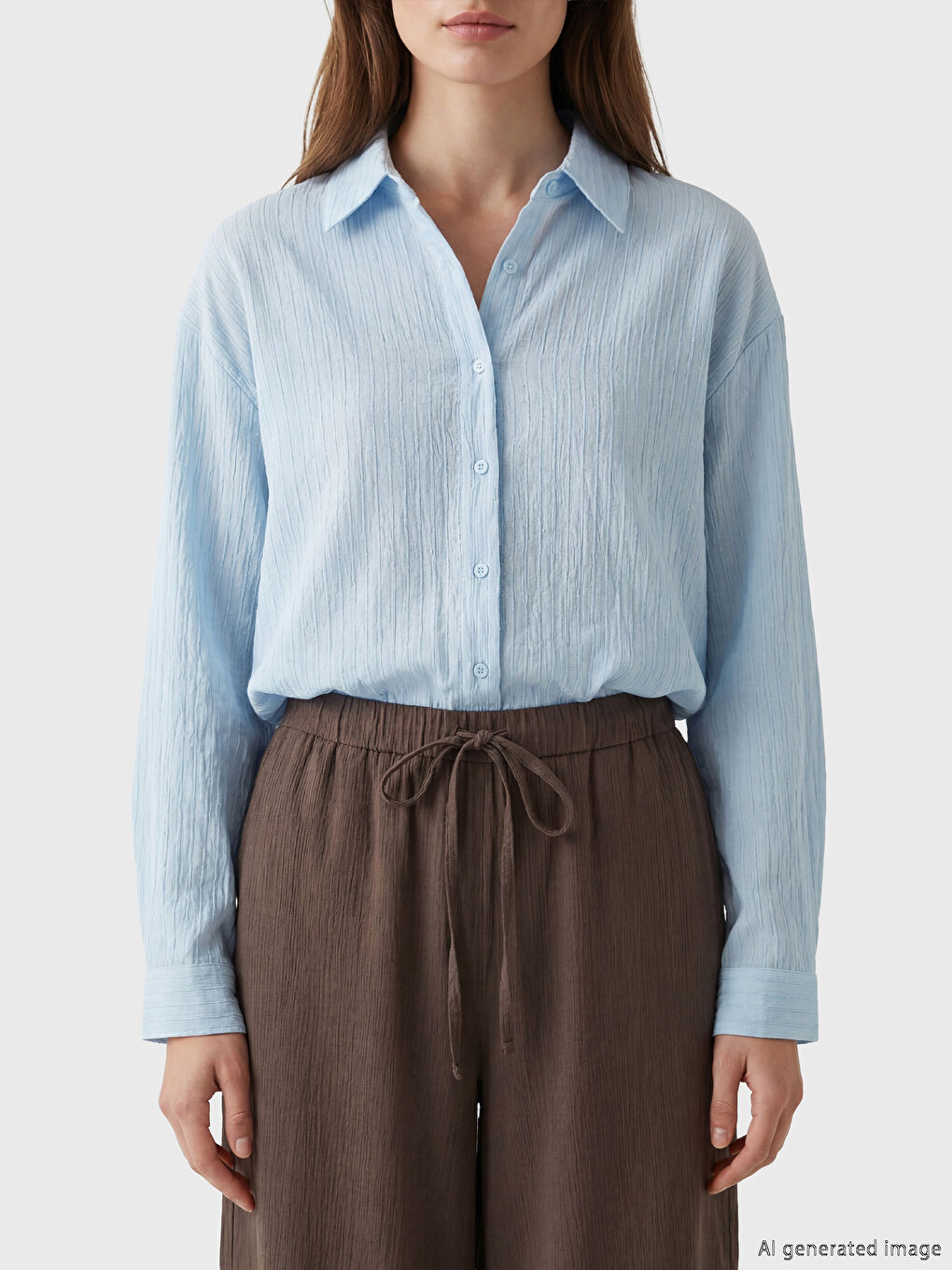 Haki Beli Lastikli Kadın Pantolon-2