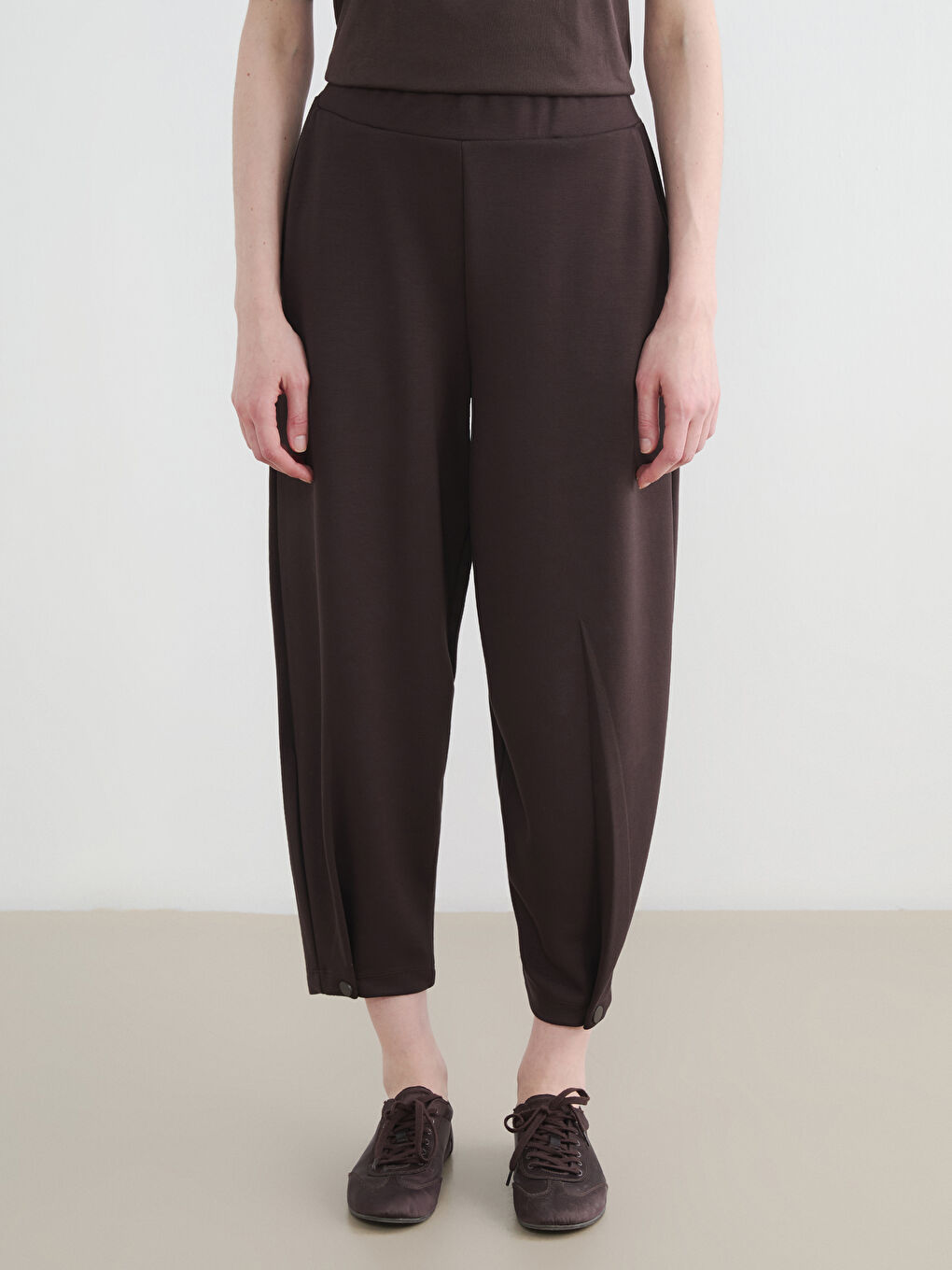 Kahverengi Soft Touch Kadın Eşofman Altı-1