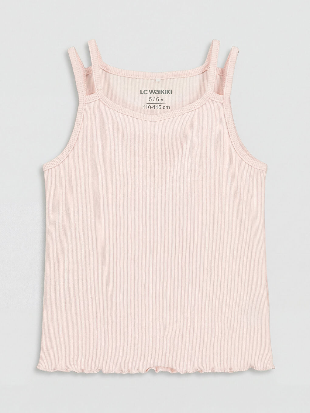 Pembe U Yaka Çift Askılı Kaşkorse Kız Çocuk Atlet