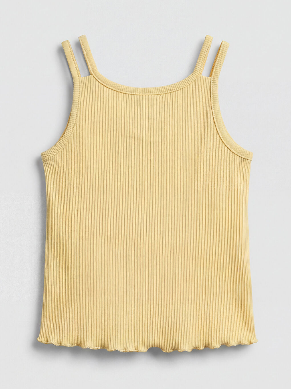 Sarı U Yaka Çift Askılı Kaşkorse Kız Çocuk Atlet-1