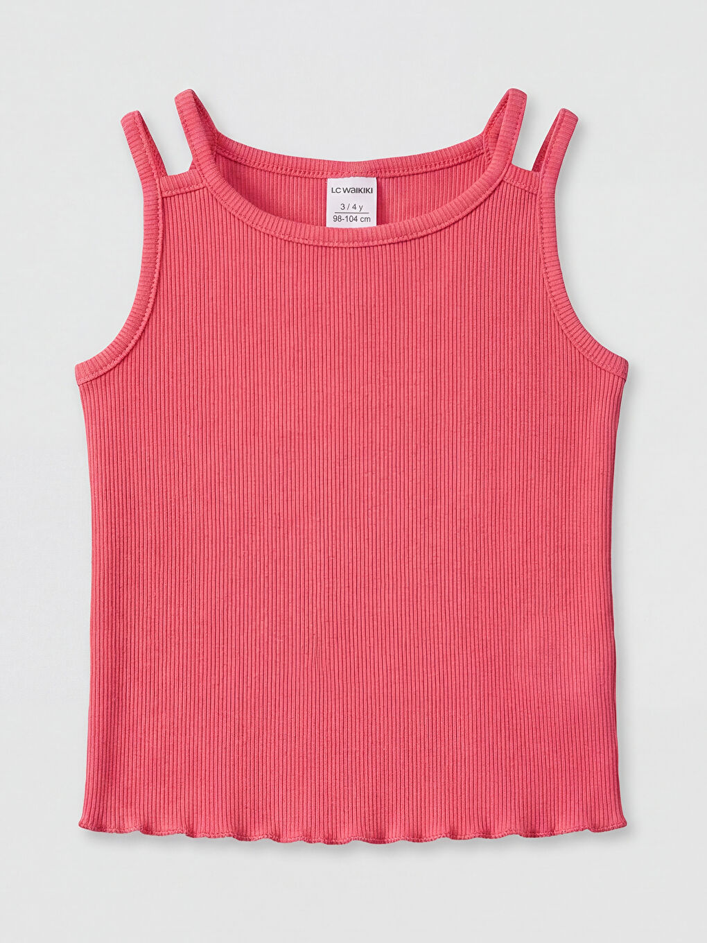 Pembe U Yaka Çift Askılı Kaşkorse Kız Çocuk Atlet