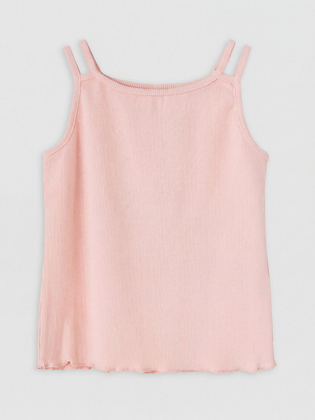 U Neck Double Strappy Ribbed Girls' Tank Top