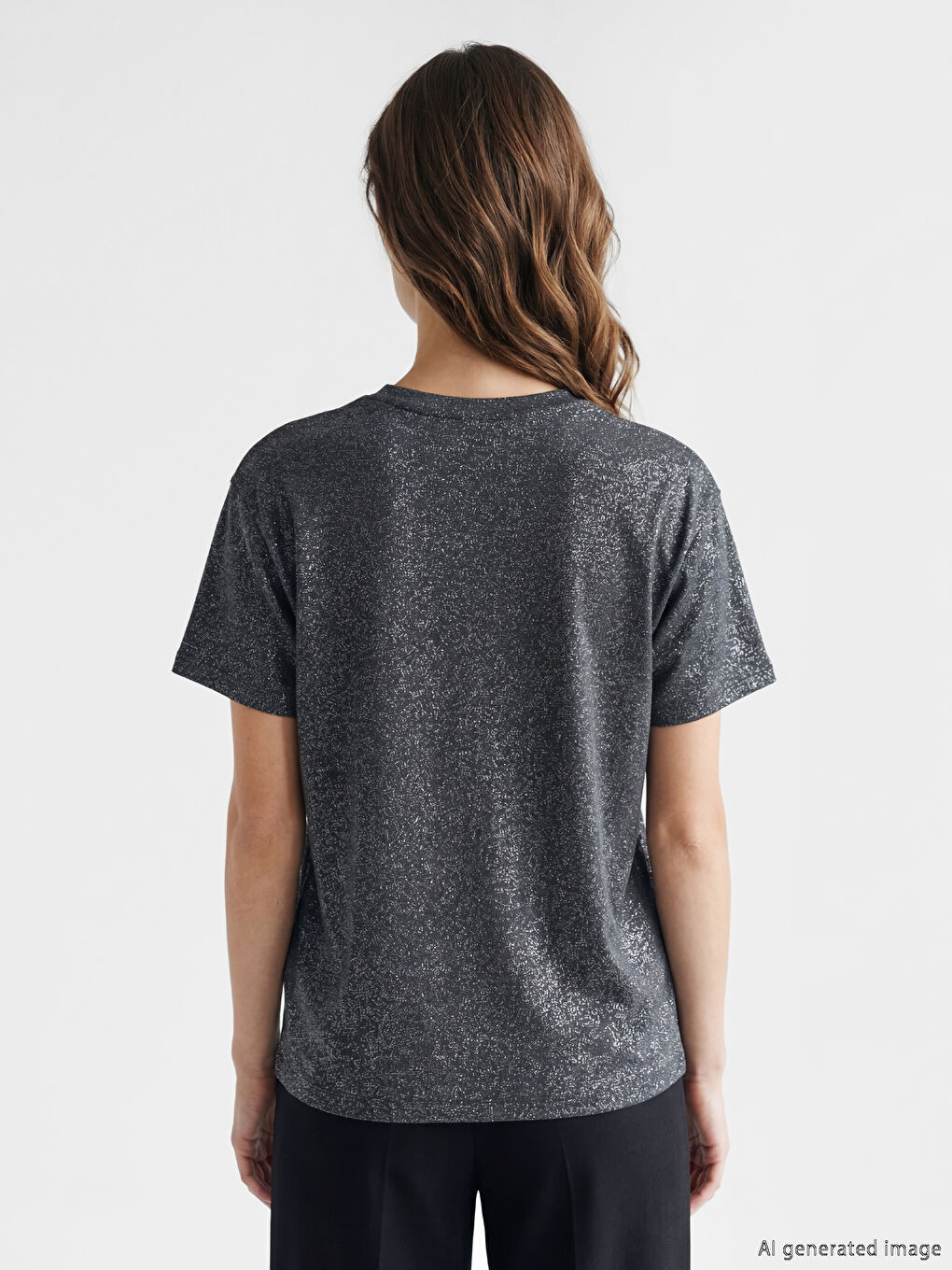 Antrasit Bisiklet Yaka Desenli Bluz-3