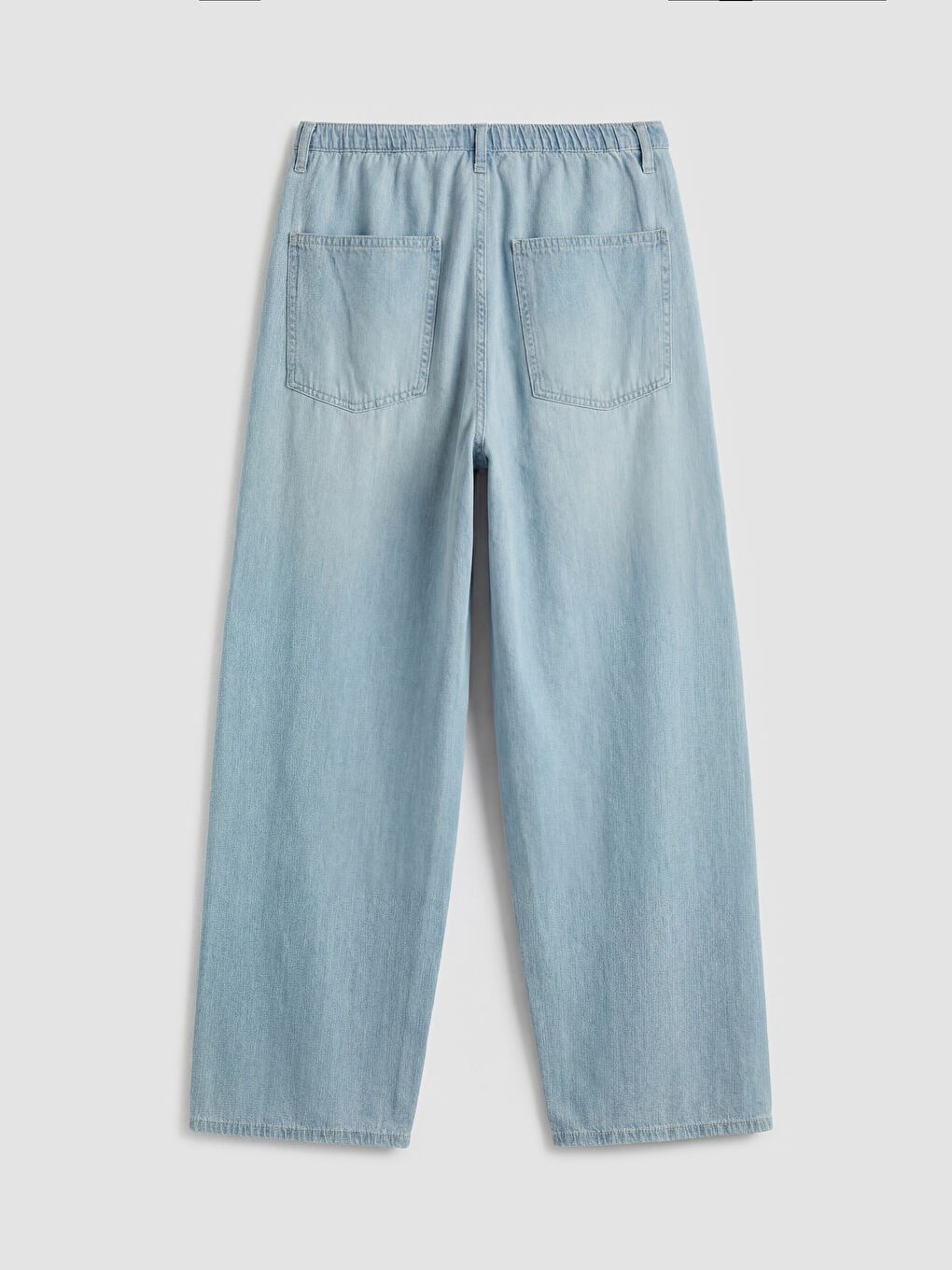 Mavi Beli Lastikli Wideleg Kadın Jean Pantolon-1