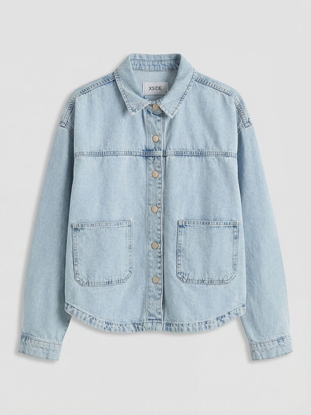 Mavi Gömlek Yaka Oversize Kadın Jean Ceket