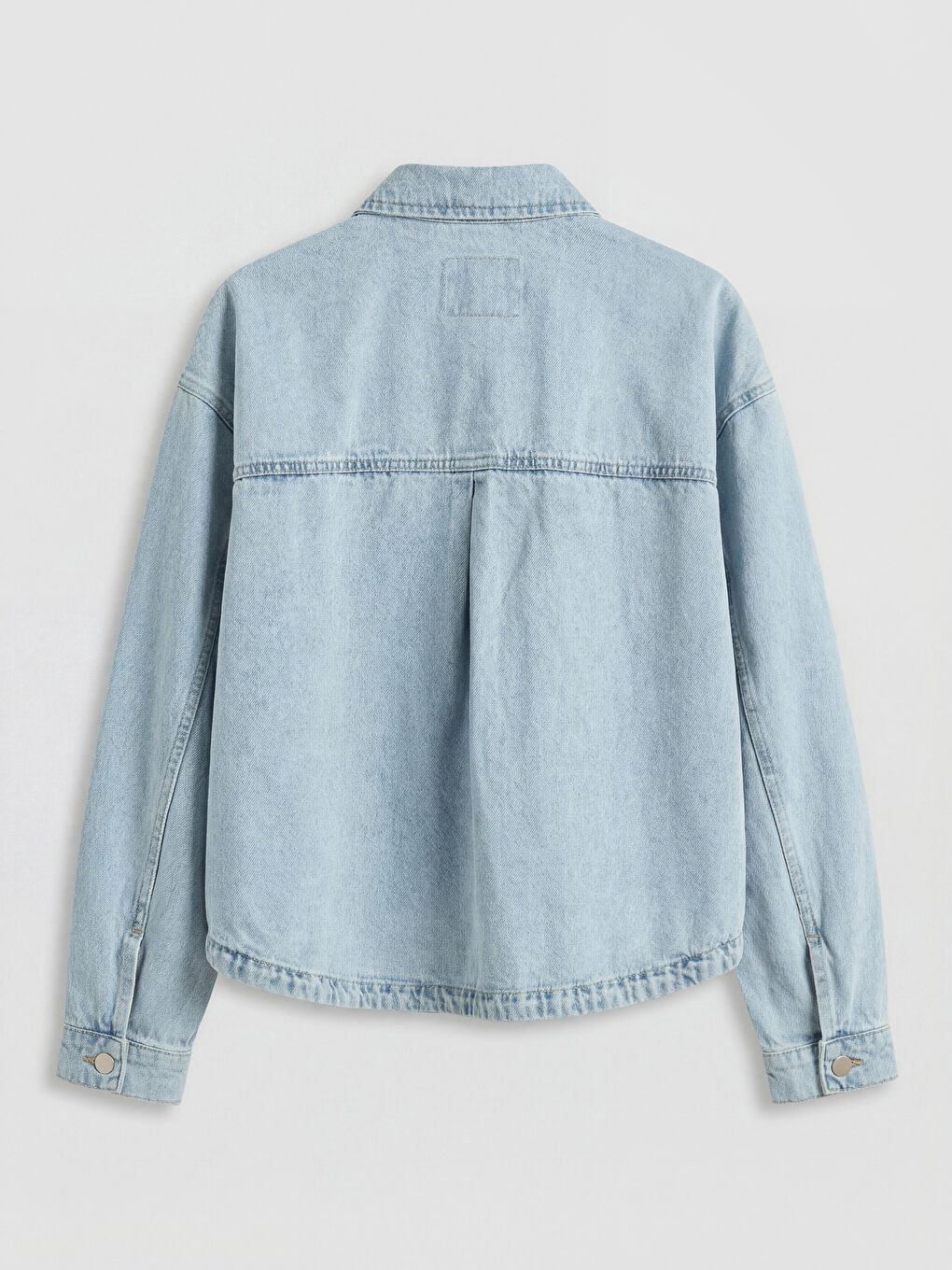 Mavi Gömlek Yaka Oversize Kadın Jean Ceket-1