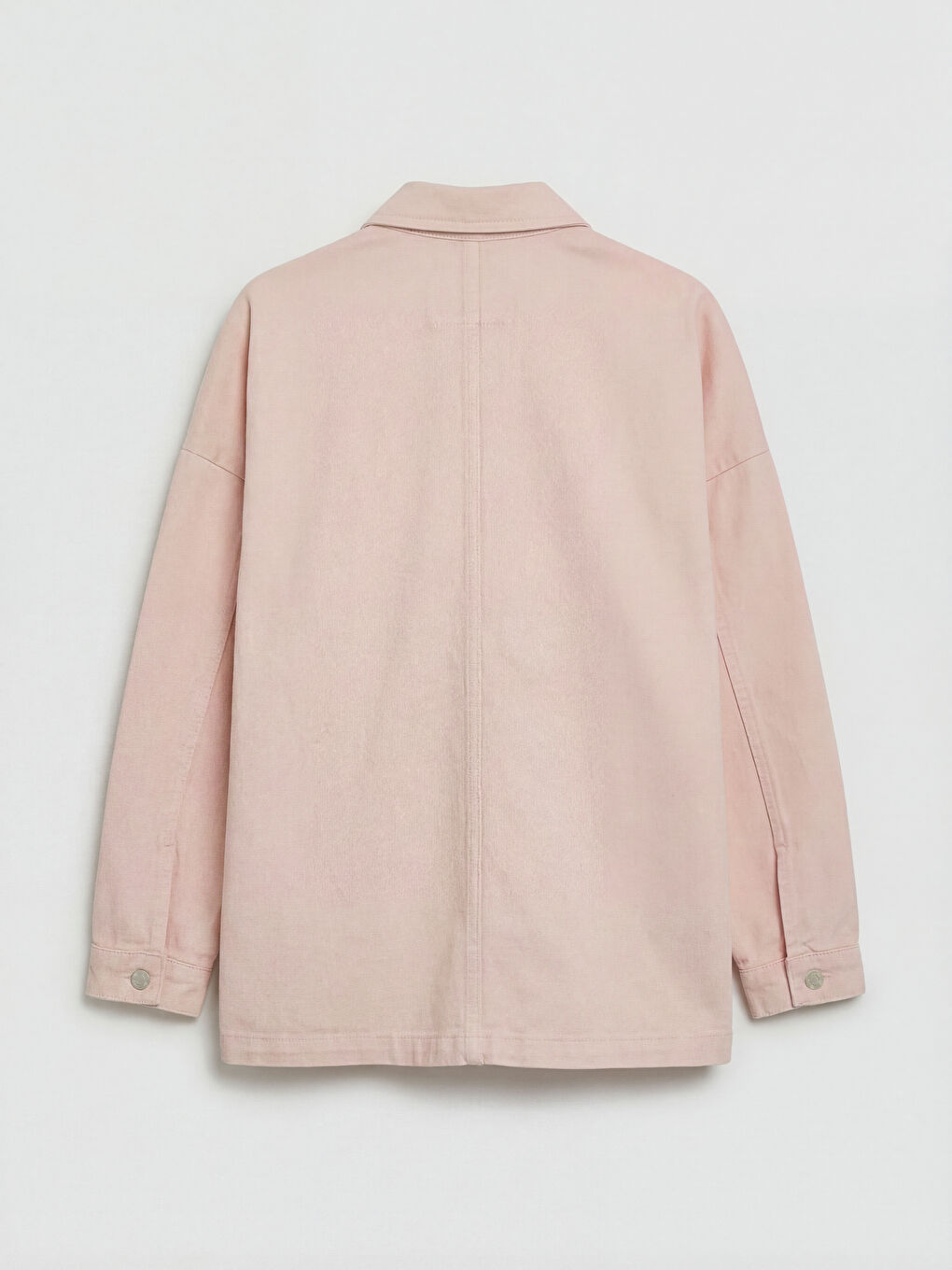 Pembe Kadın Jean Gömlek-1