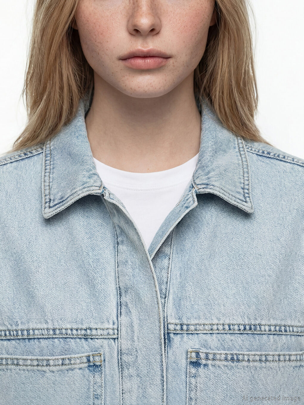 Regular Fit Women's Denim Shirt-2