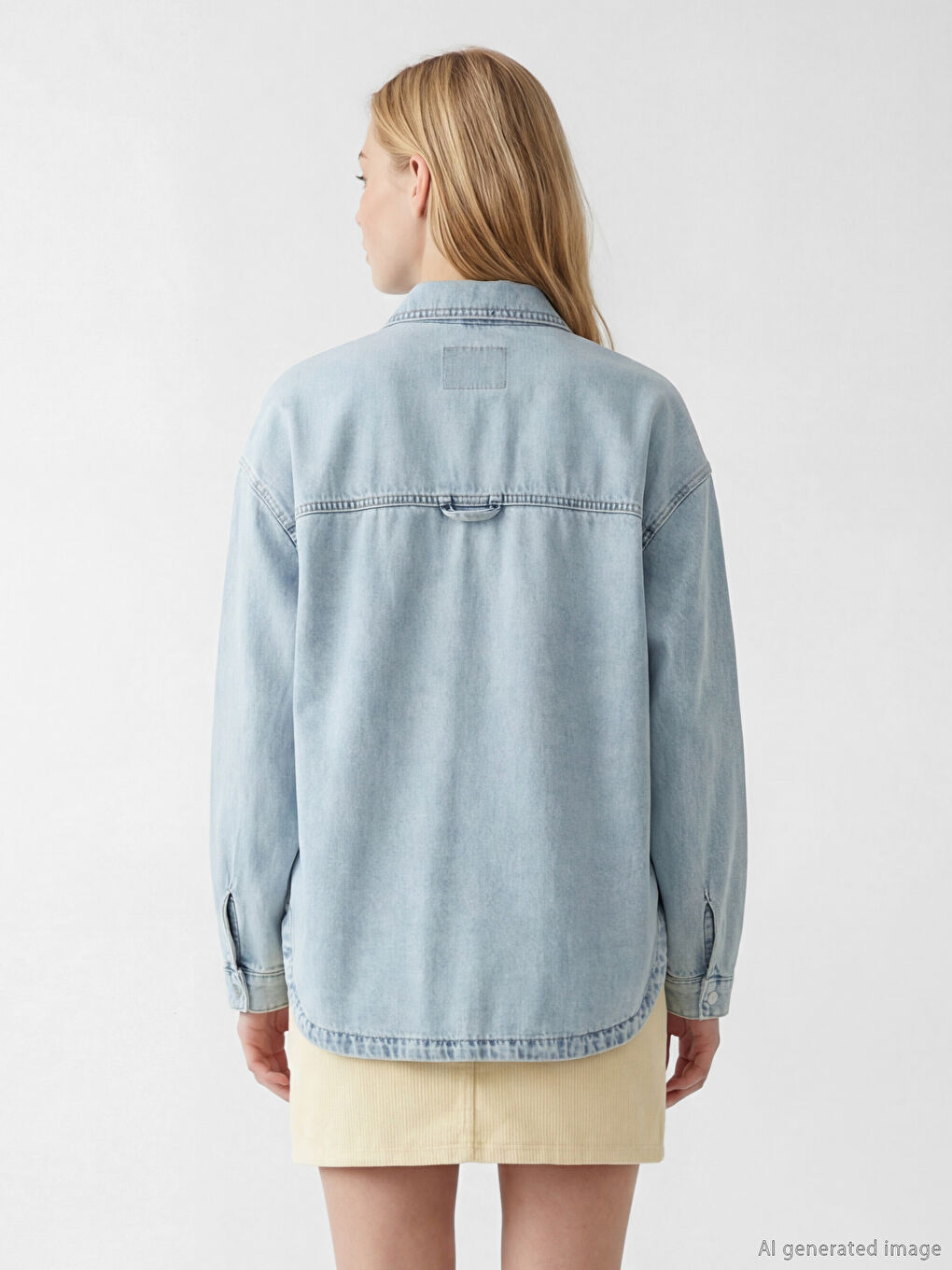 Regular Fit Women's Denim Shirt-3